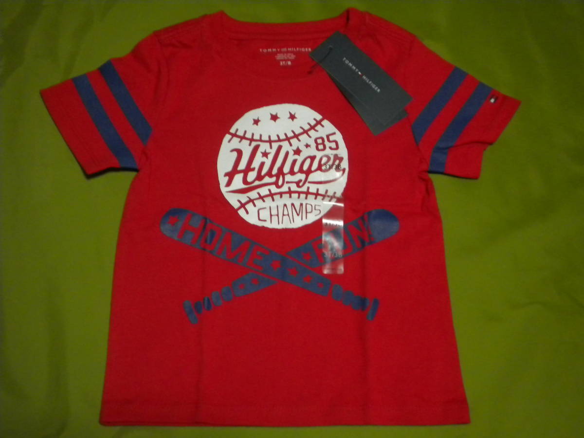 即決★日本未入荷 新品トミーヒルフィガー★ベースボールプリントのTシャツ 3T拍卖