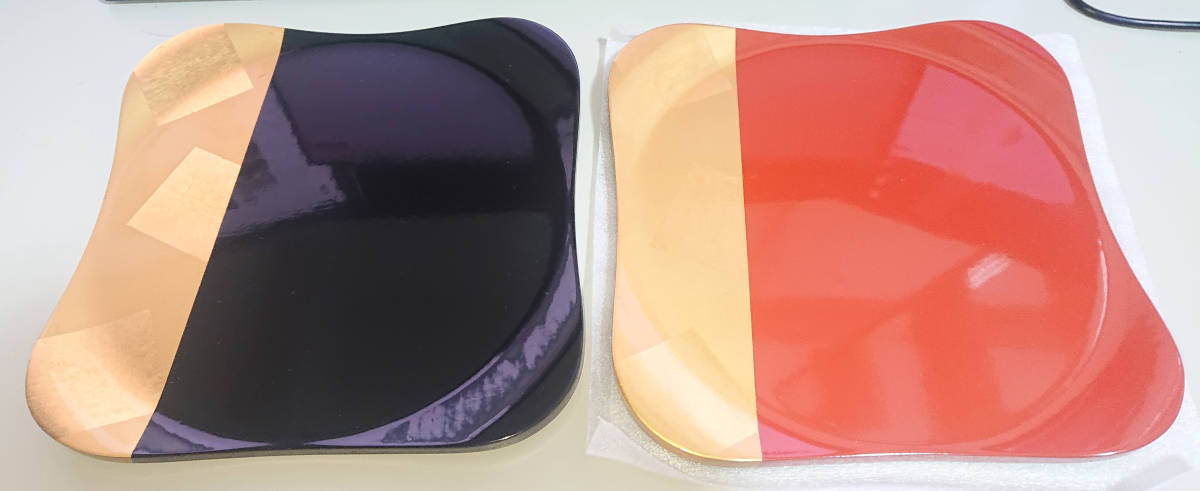 茶道具 角皿 太閤園 記念品 漆塗 2枚拍卖