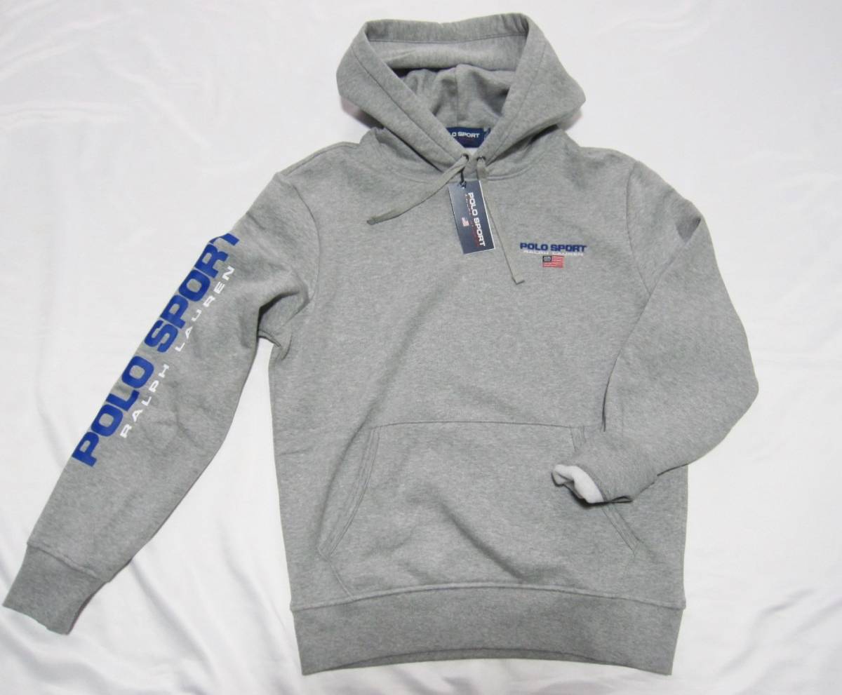新品 ポロ ラルフローレン POLO Ralph Lauren SPORT スポーツ パーカ プルオーバー フーディー 国内正規店品 L-M (US S) グレー 灰拍卖