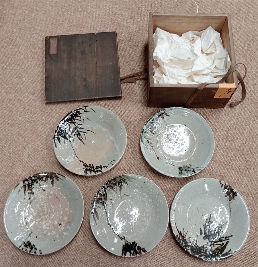 時代物 皿 5点 京焼 六兵衛 伝 尾形 周平 箱 煎茶碗 平安 煎茶道具 茶道具 中国美術 古玩拍卖