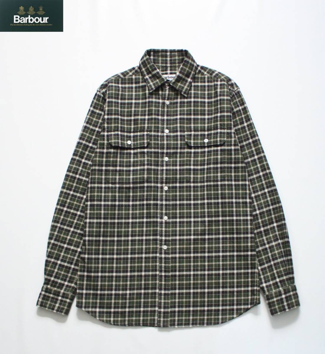 【 Barbour バブアー 】チェック コットン 長袖 ダブルポケット シャツ サイズ36/大きめ 1802303 春秋物 起毛拍卖