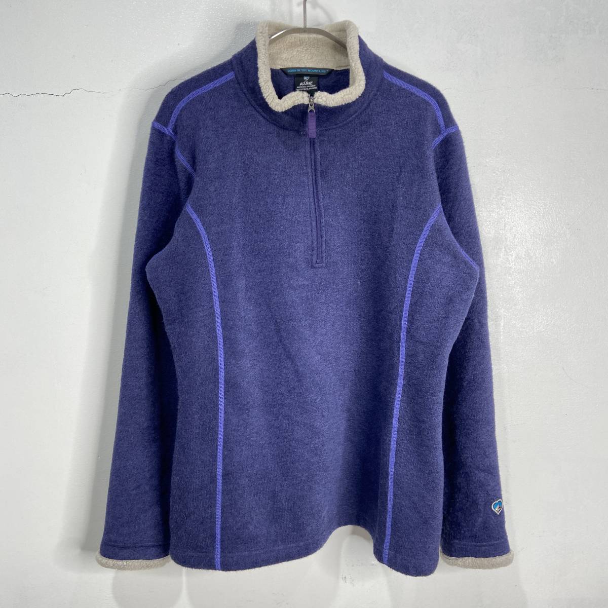 ☆送料無料☆KUHLクール☆ハーフジップアルパカフリーストップス☆L☆ボア☆alfアルフ☆裏起毛☆E23拍卖