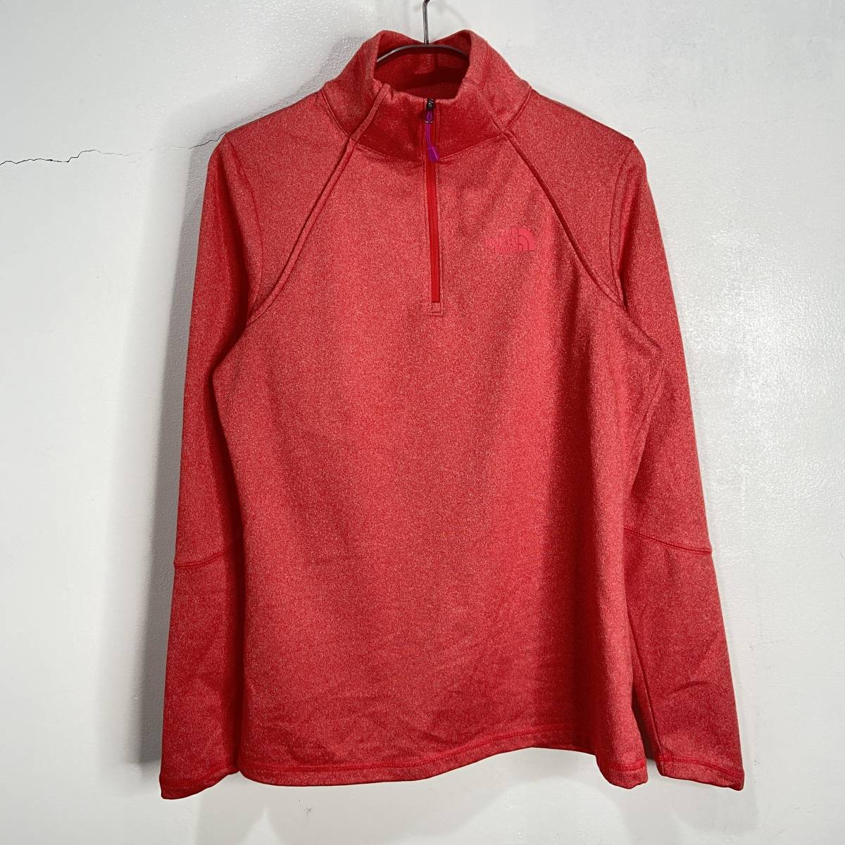 ☆送料無料☆THE NORTH FACE☆キャニオンランドハーフジップテックカットソー☆赤ピンク系☆S☆E23拍卖