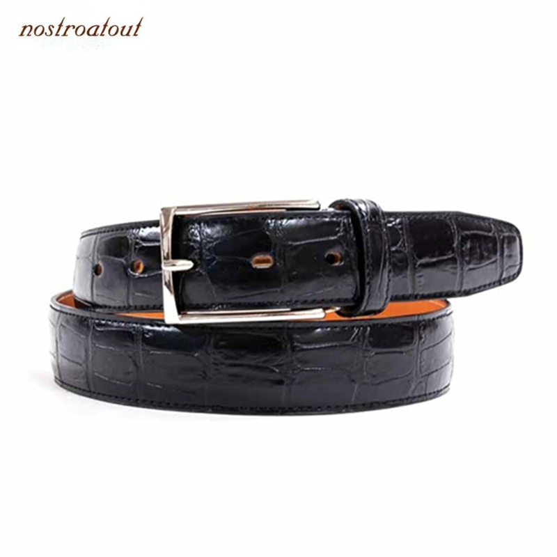 ベルト日本製メンズ ブラック クロコダイル型押しベルト カット調整可 牛革 守屋 nostroatout ノストロアトゥー NA-7120122BK拍卖