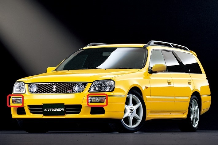 【未使用】日産 純正 WC34 ステージア 後期 フォグランプ フォグライト レンズ フォグ ランプ ASSY 左右セット WGC34 AWC34 WC34系 260RS拍卖