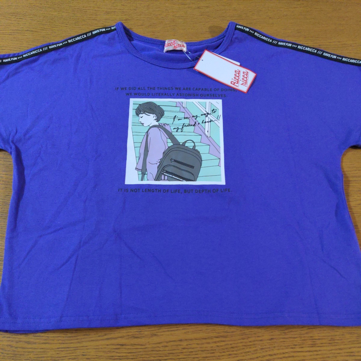☆新品☆Ricca ricca☆半袖Tシャツ☆150cm☆紫色☆女の子用☆No.949拍卖