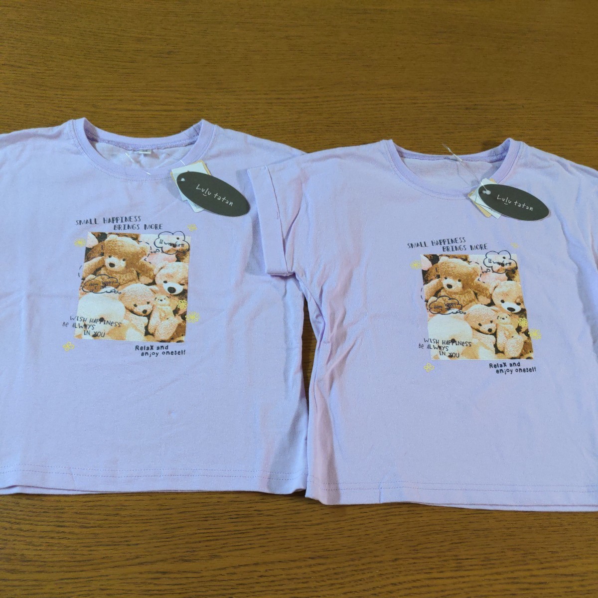 ☆新品☆Lulu tatan☆半袖Tシャツ 2点セット☆110cm☆薄い紫色☆女の子用☆No.1134拍卖