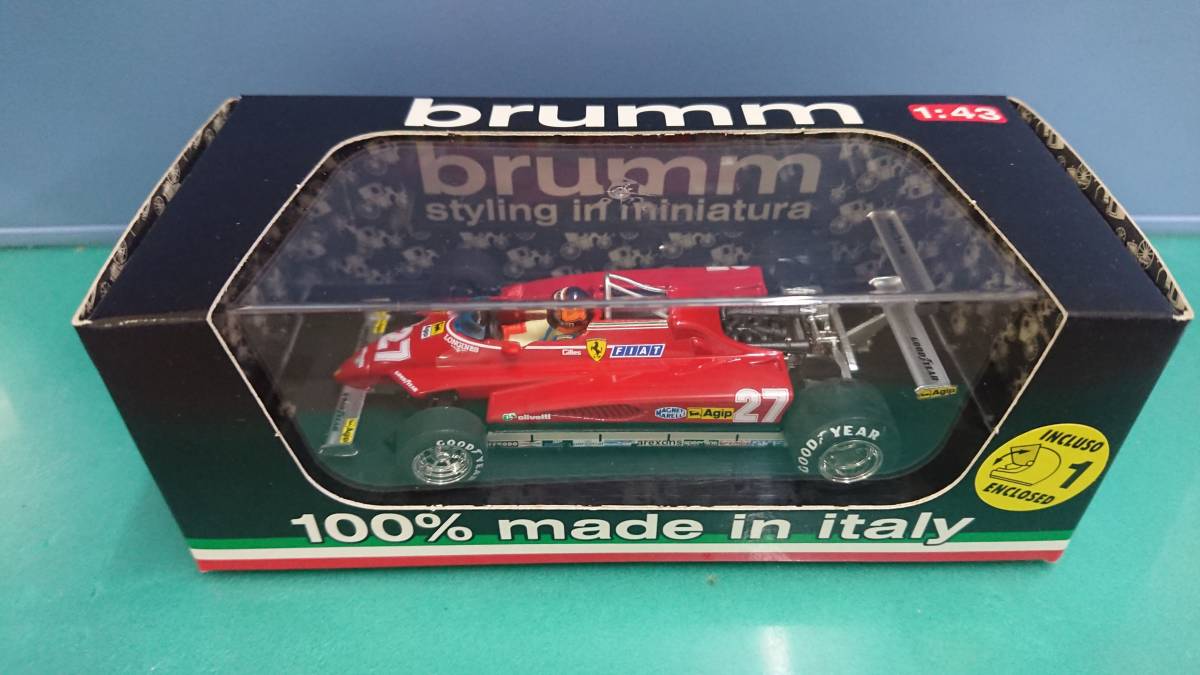 brumm 1:43 R272 フェラーリ 126C2 turbo G.P. Stati uniti Ovest,Lomg Beach 1982 ジル・ヴィルヌーヴ + 1 pilota拍卖