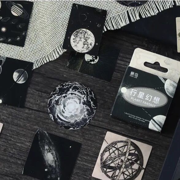 新品 フレークシール 月 惑星ヴィンテージ ジャンクジャーナル素材 スクラップブッキング コラージュ おすそ分けファイル 紙もの 紙モノ拍卖