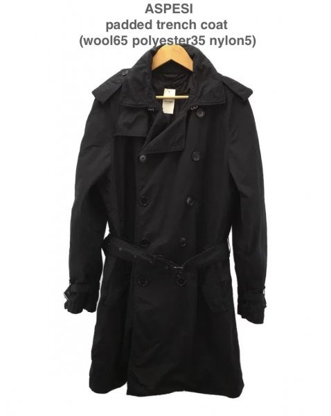 TK 希少 『雰囲気◎製品染め』 ASPESI ライナー付 トレンチコート M アスペジ 国内正規拍卖