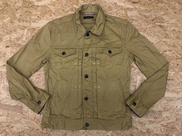 レイジブルー RAGEBLUE ジャケット 薄手 両胸ポケット ハンドウォーマーポケット ストレッチ 長袖 M ゴールド寄りのベージュ メンズ拍卖