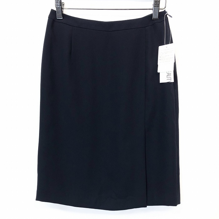 【新品】NATURAL BEAUTY BASIC ストレートスカート 裏地付き 無地 ウォッシャブル ひざ丈 ポリ100% S ダークネイビー 濃紺 レディース拍卖