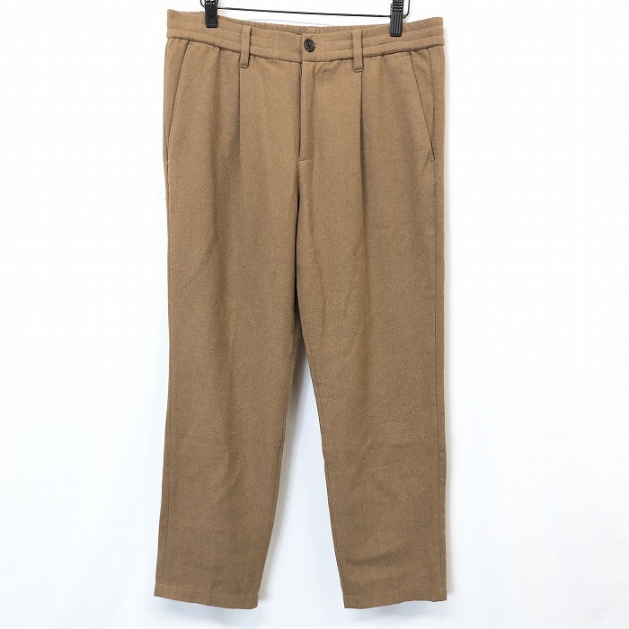 レイジブルー RAGEBLUE 起毛 パンツ テーパード ウエストにゴムと紐 前身頃側の膝まで裏地付き ポリ×ウール M キャメルブラウン メンズ拍卖