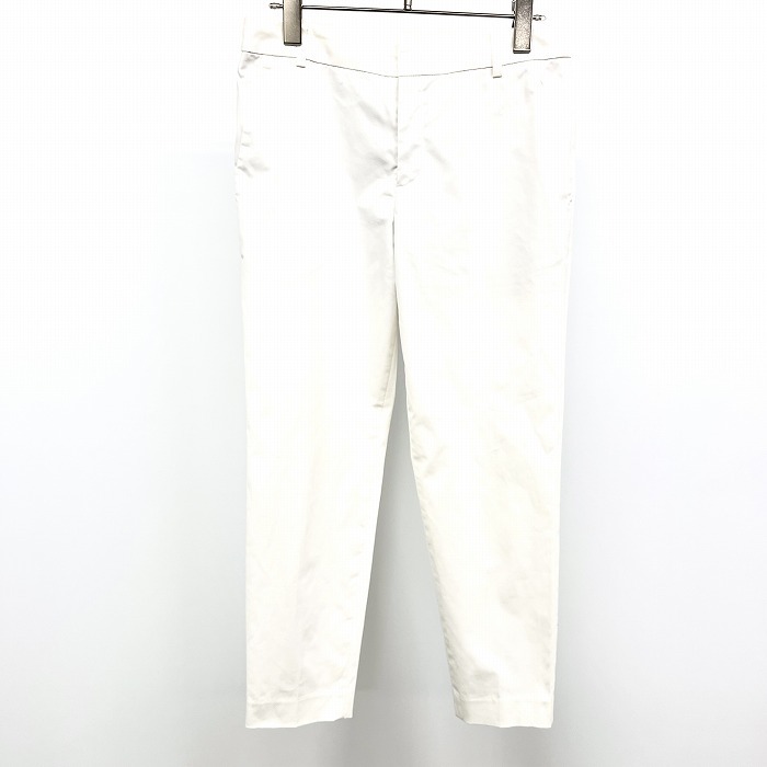 23区 薄手 テーパードパンツ またあたりまでメッシュ裏地付き ストレッチ 無地 綿×ポリなど 38(W62-66/H89-93) オフホワイト レディース拍卖