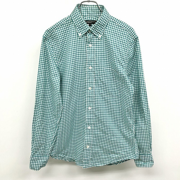 BEAUTY&YOUTH UNITED ARROWS シャツ ギンガムチェック ボタンダウン 長袖 日本製 綿100% S グリーン×ホワイト 緑 レディース(メンズ?)拍卖