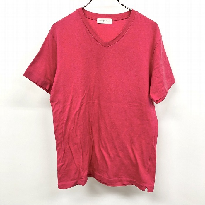 トゥモローランド TOMORROWLAND ボックスTシャツ プルオーバー カットソー ストレッチ 無地 Vネック 半袖 ヘザーピンク レディース拍卖