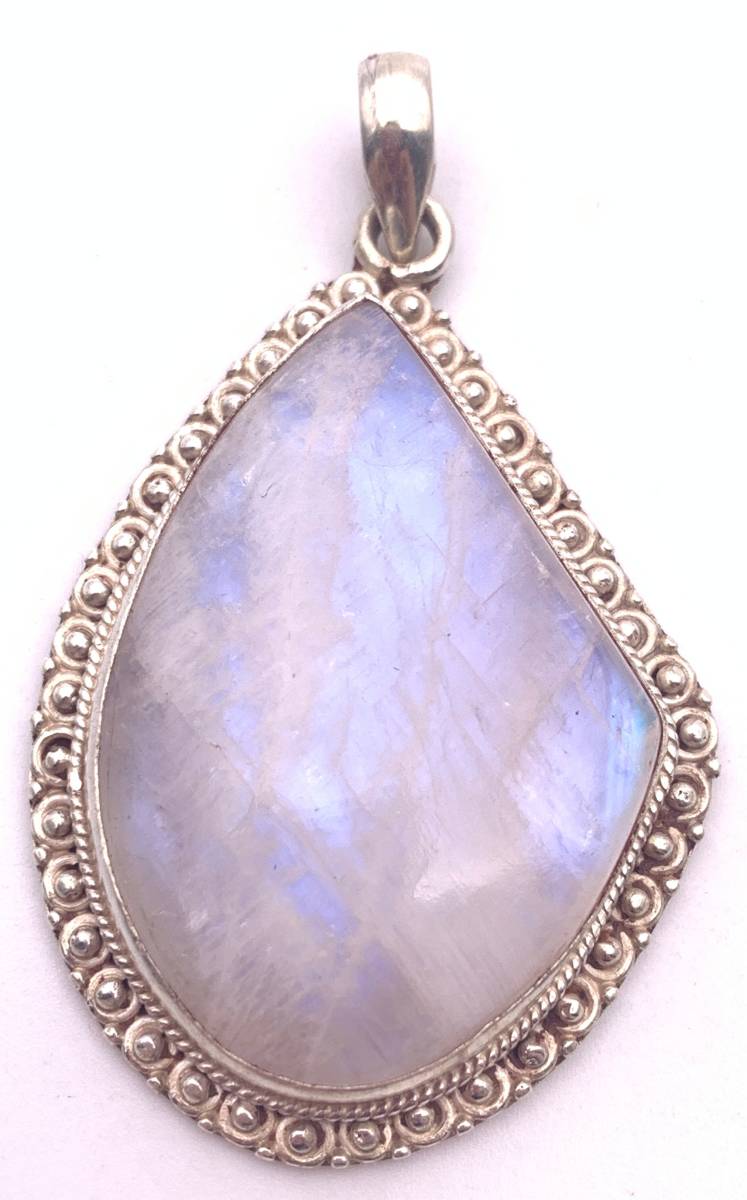 天然石ムーンストーン(月長石) のsilver925トップ/HANDMADE-MS1拍卖