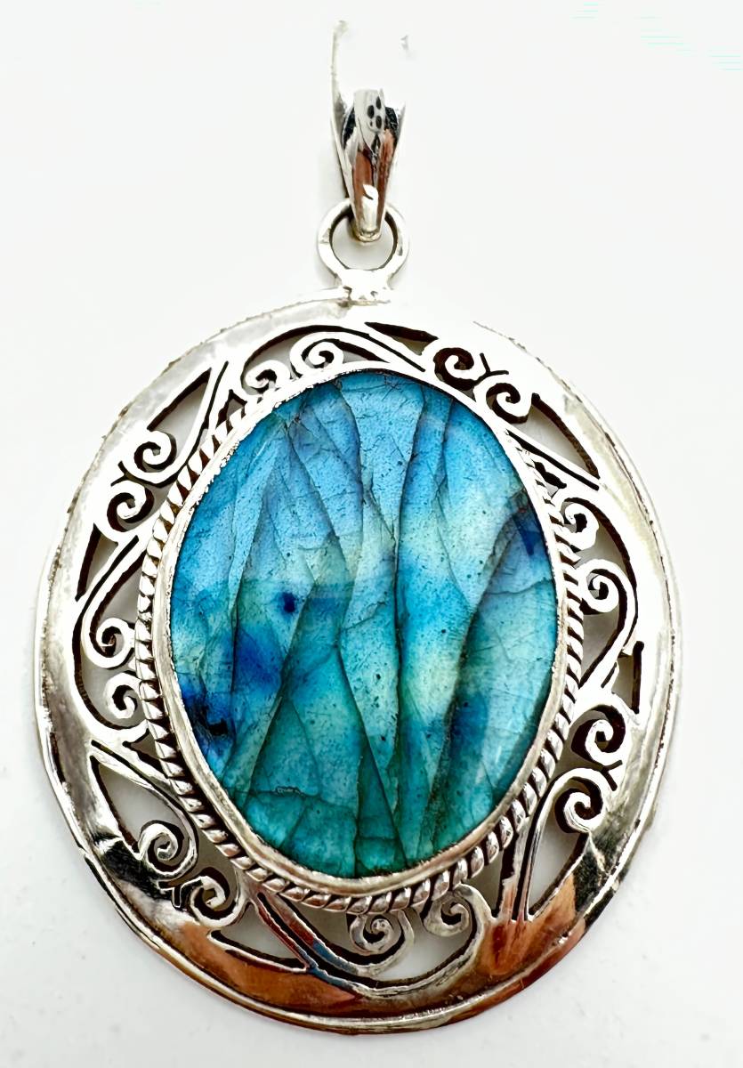 天然石ラブラドライト silver925トップ/HANDMADE-A5拍卖