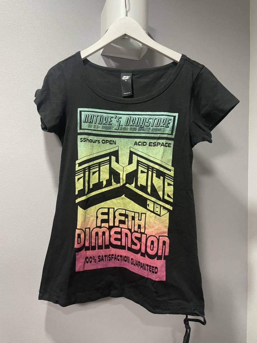 55DSL 半袖Tシャツカットソートップスレディース黒ロゴ拍卖