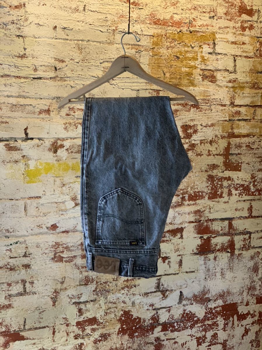 80s Lee BLACK DENIM PANTS MADE IN USA ヴィンテージ ビンテージ ブラックデニムパンツ アメリカ製 ストーンウォッシュ 70s 送料無料拍卖