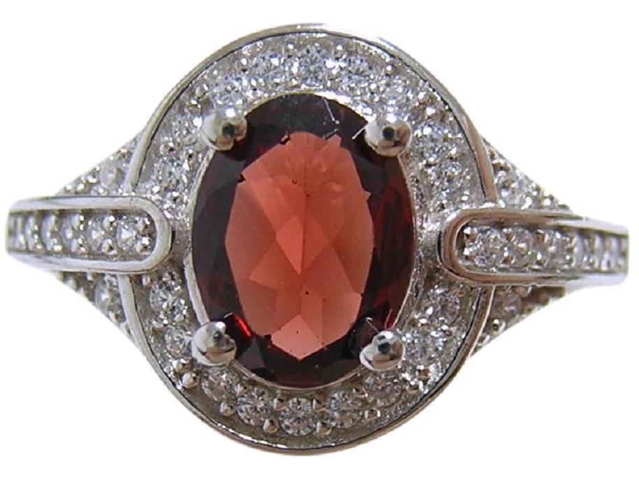 『天然ガーネット』 デザインリング 指輪 柘榴石 14号拍卖