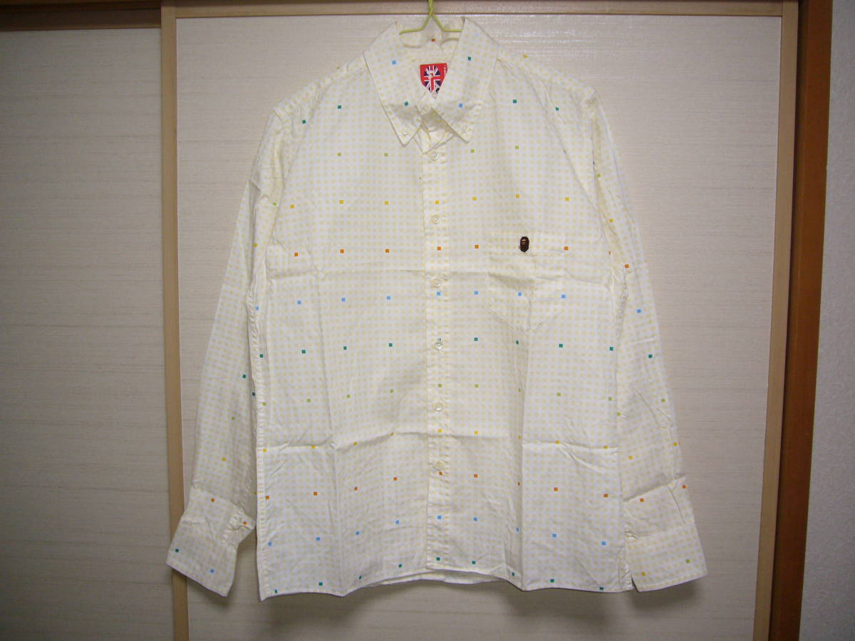 エイプ 長袖シャツ黄色 Sサイズ拍卖