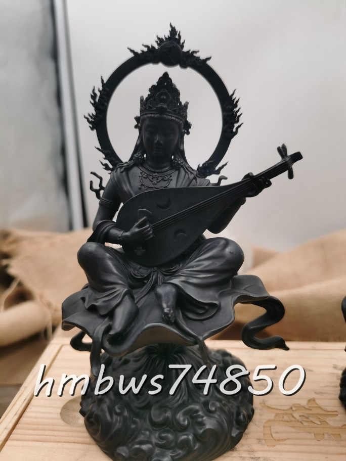 極上品 弁財天 仏像 仏教工芸品 銅製 磨き仕上げ 高さ15cm拍卖