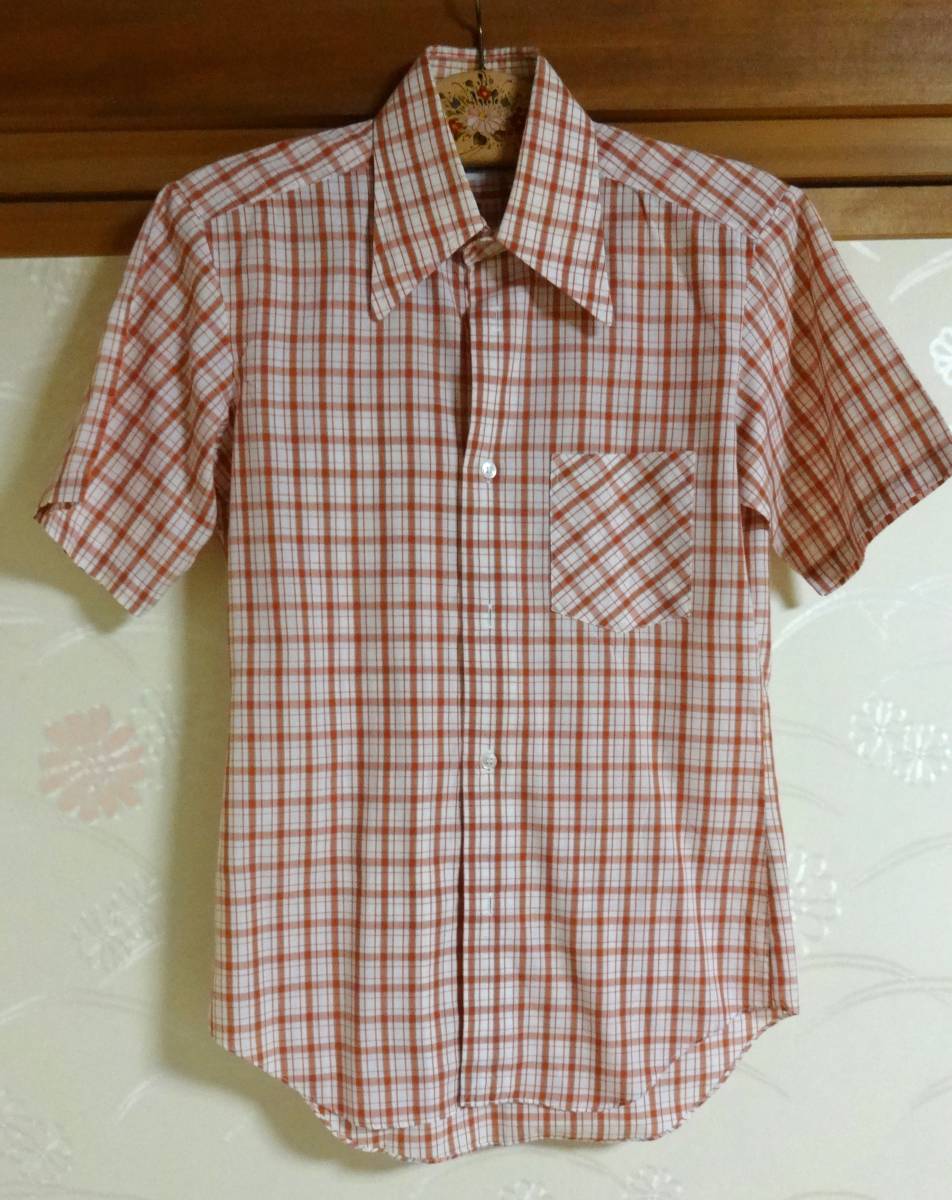 Mr.118、細身Mサイズ格子柄半袖シャツ、韓国製拍卖