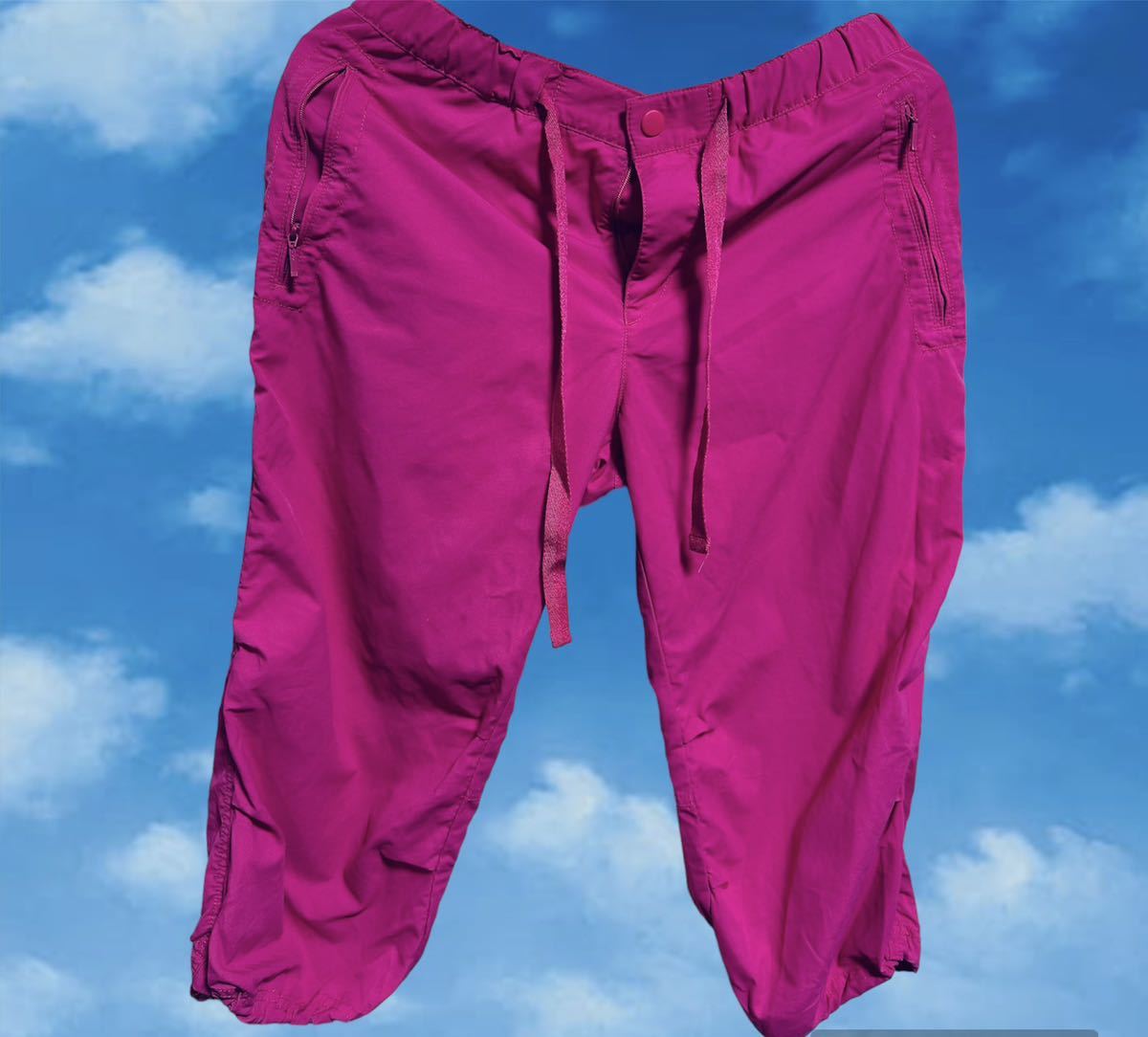 【ユニクロ】ナイロンクロップドパンツ♪~L~ピンク♪UNIQLO拍卖