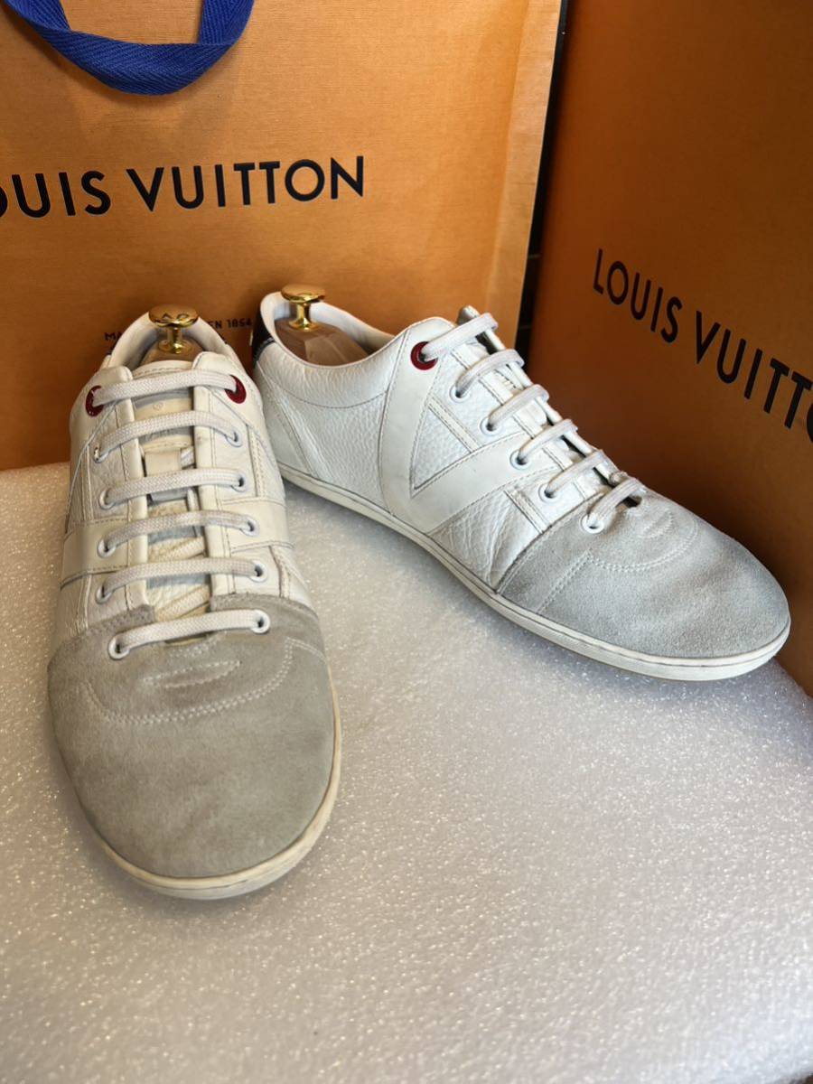 ★人気★ ヴィトン ホワイト スニーカー サイズ 7 1/2 26.5cm ハーフ ⑨拍卖