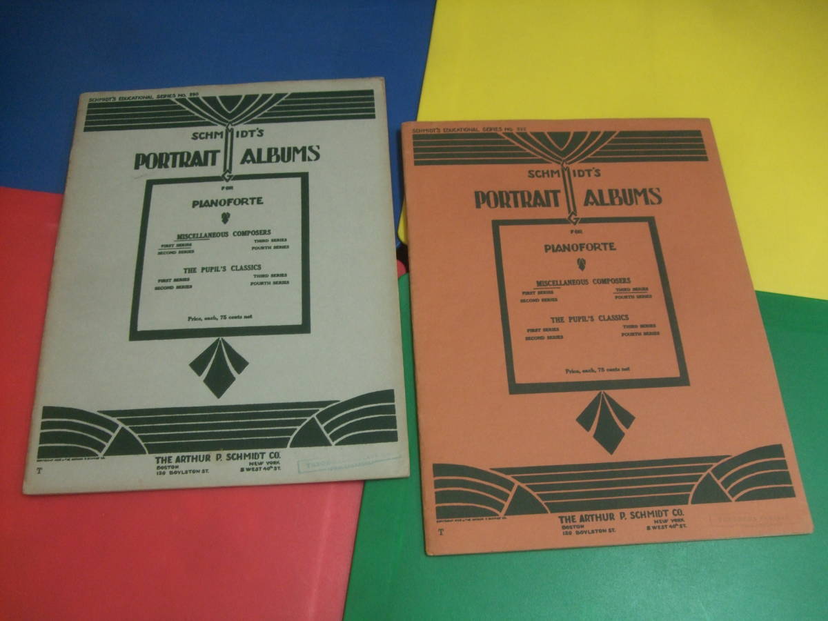 2冊セット ピアノ輸入楽譜/PORTRAIT ALBUMS1.3/シュミット編 SERIES FIRST/THIRD/Schmidt/初級/ベインズ ツィルヒャー 稀少拍卖