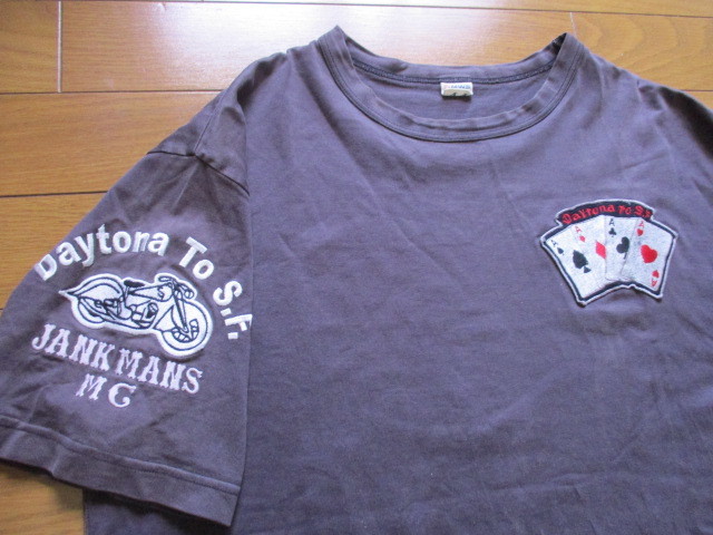 MWS Daytona JANKMANS Tシャツ ワッペン トランプ バイク 刺繍 XLサイズ 日焼け 即決あり 早い者勝ち拍卖