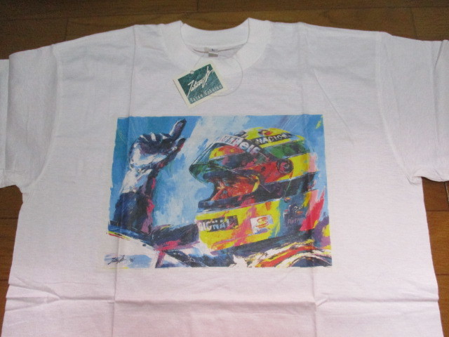 新品 激レア 希少 当時物 タグ付 アイルトン セナ Tatsu Nakatsu エンジン始動 Tシャツ Lサイズ 白 F1 モータースポーツ 拍卖