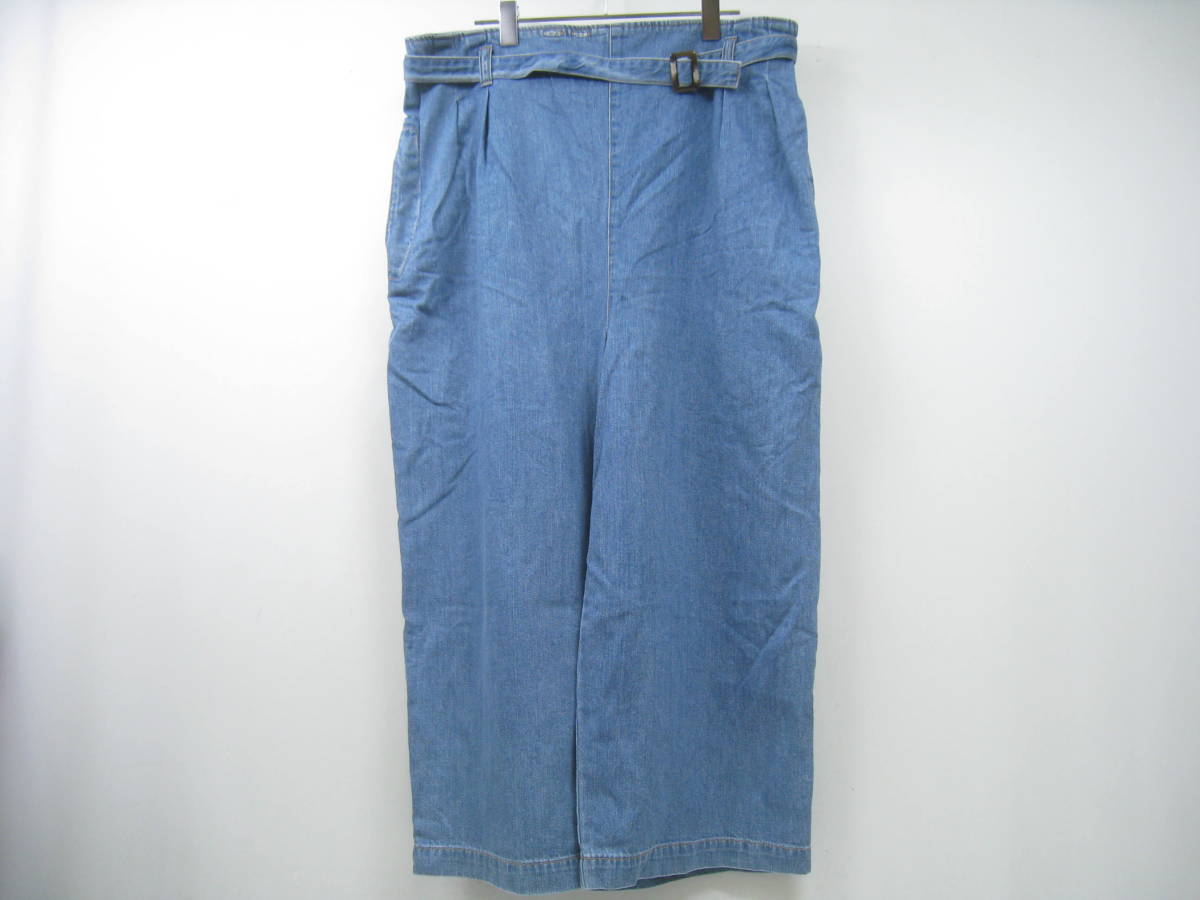 C'est pas Grave セパグラーヴ デニムパンツ ワイド ジーンズ ボトムス ベルト付 青 ブルー サイズ38拍卖