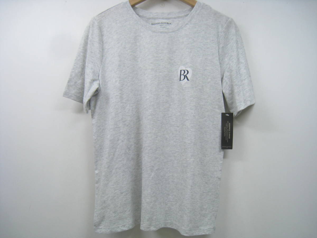 新品 BANANA REPUBLIC バナナリパブリック Tシャツ 半袖 ロゴ グレー サイズL拍卖