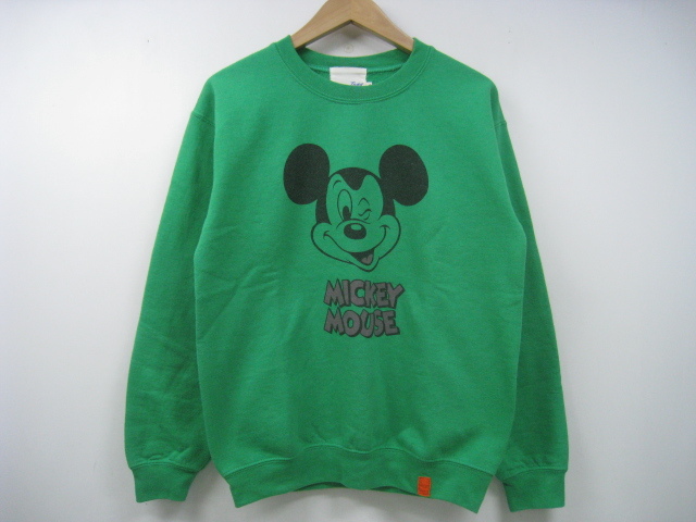 Tony TaizSun トニータイズサン ディズニー MICKEY MOUSE ミッキーマウス スウェット トレーナー 長袖 プリント 緑 グリーン サイズS拍卖