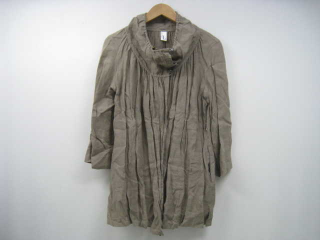 LUCA Sabena ルカ サベナ ジャケット 八分袖くらい 麻100% 茶 ブラウン拍卖