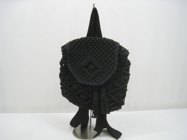 RCWB RODEO CROWNS WIDE BOWL ロデオクラウンズワイドボウル リュック 編み込み タッセル 黒 ブラック拍卖