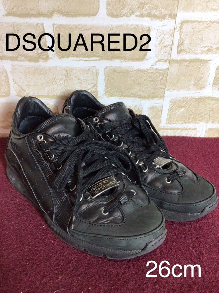 【売り切り!送料無料!】A-116 DSQUARED2!ディースクエアード スニーカー!26cm BLACK!黒!拍卖