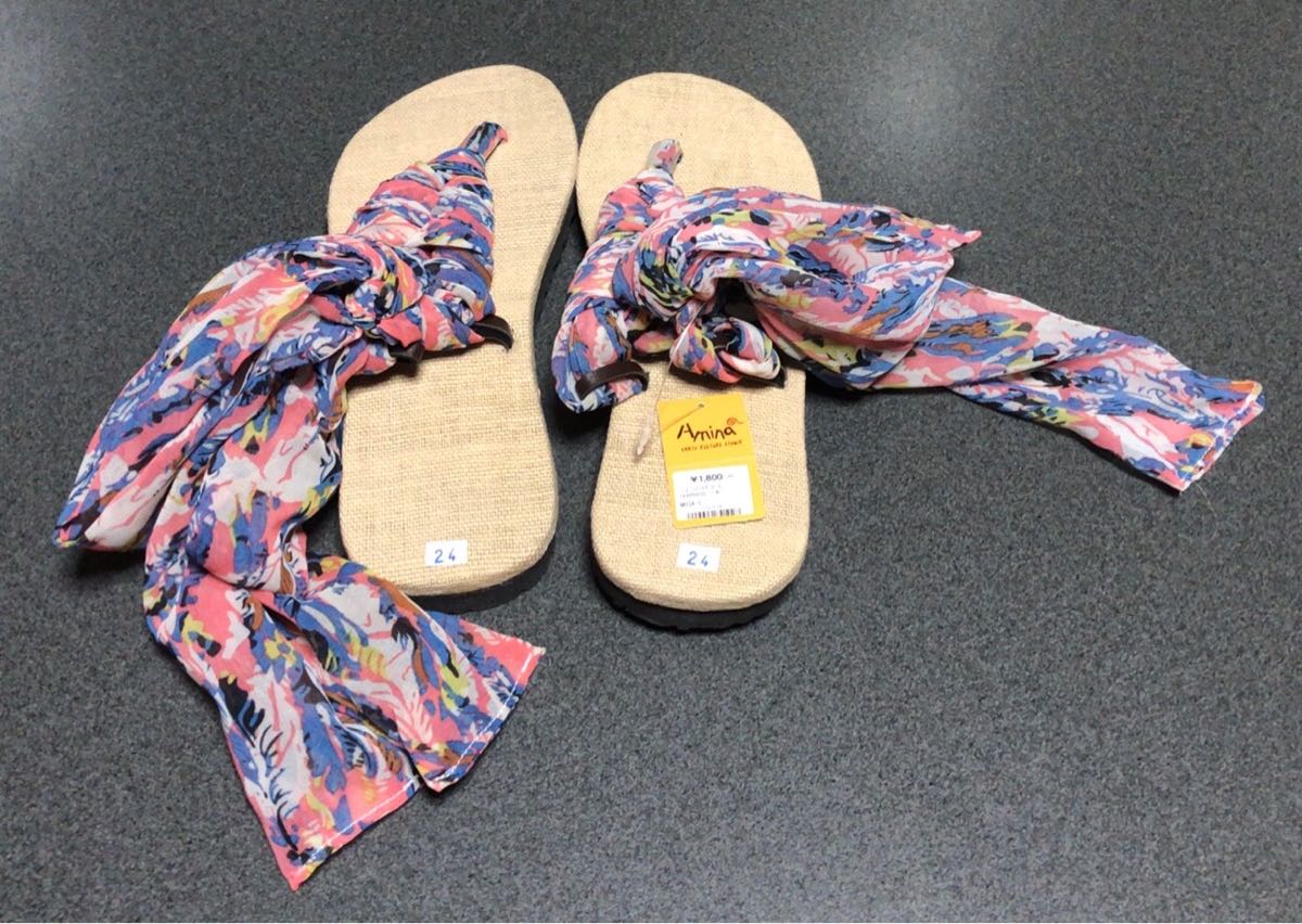 新品・シフォン マキマキサンダル 24センチ Amina タグ付き サマー アウトドア拍卖