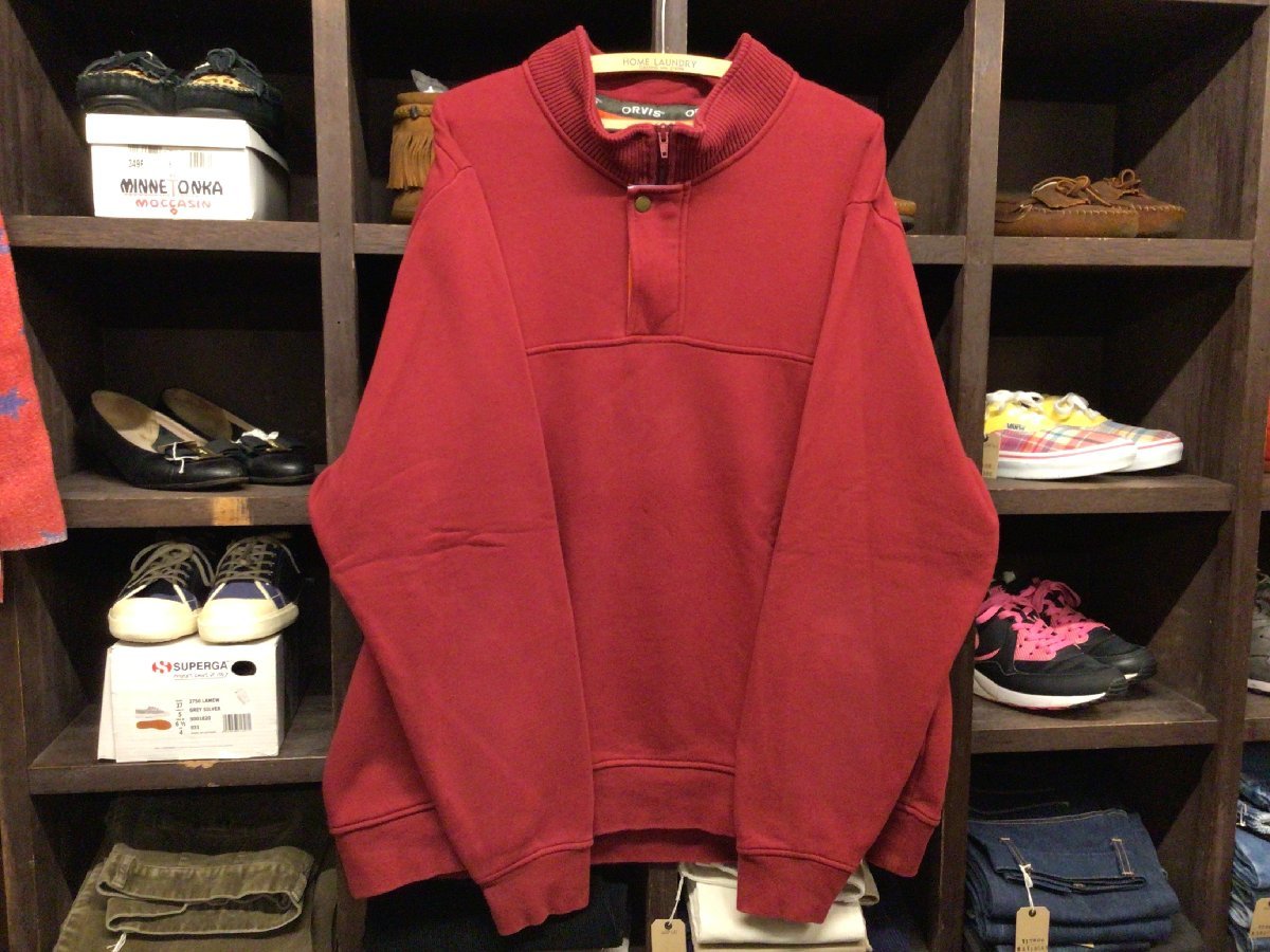 ビックサイズ ORVIS HARF ZIP SWEAT SIZE XXL オービス ハーフ ジップ スウェット拍卖