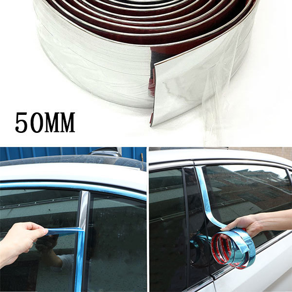 メッキモール アクセントモール 車 カーウィンドウ バンパー 衝突防止 ボディミラー メッシュトリムストリップ 3M 50mm拍卖