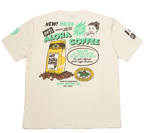 anti/アロハコーヒー/Tシャツ/ホワイト/XL/ATT-162/エフ商会/テッドマン拍卖