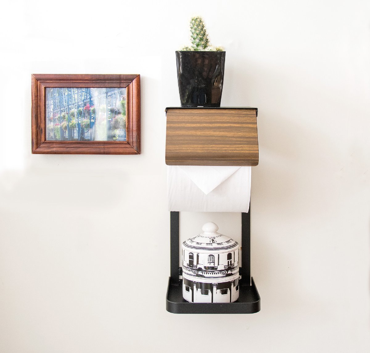 期間限定特別価格 トイレットペーパーホルダー TEER(ティール) ブラウン色拍卖