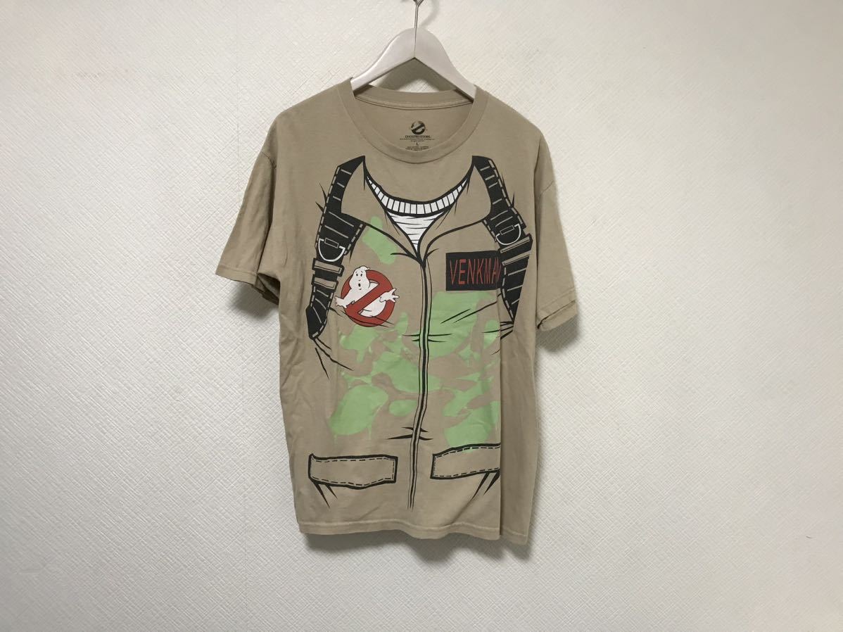 本物ゴーストバスターズGHOSTBUSTERSコットンプリント半袖TシャツメンズアメカジサーフミリタリーLベージュメキシコ製ヴィンテージL拍卖