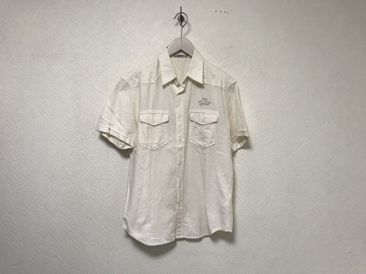 本物ガスGASコットンポケット半袖シャツメンズサーフアメカジミリタリービジネススーツストリートSインド製白ホワイト拍卖