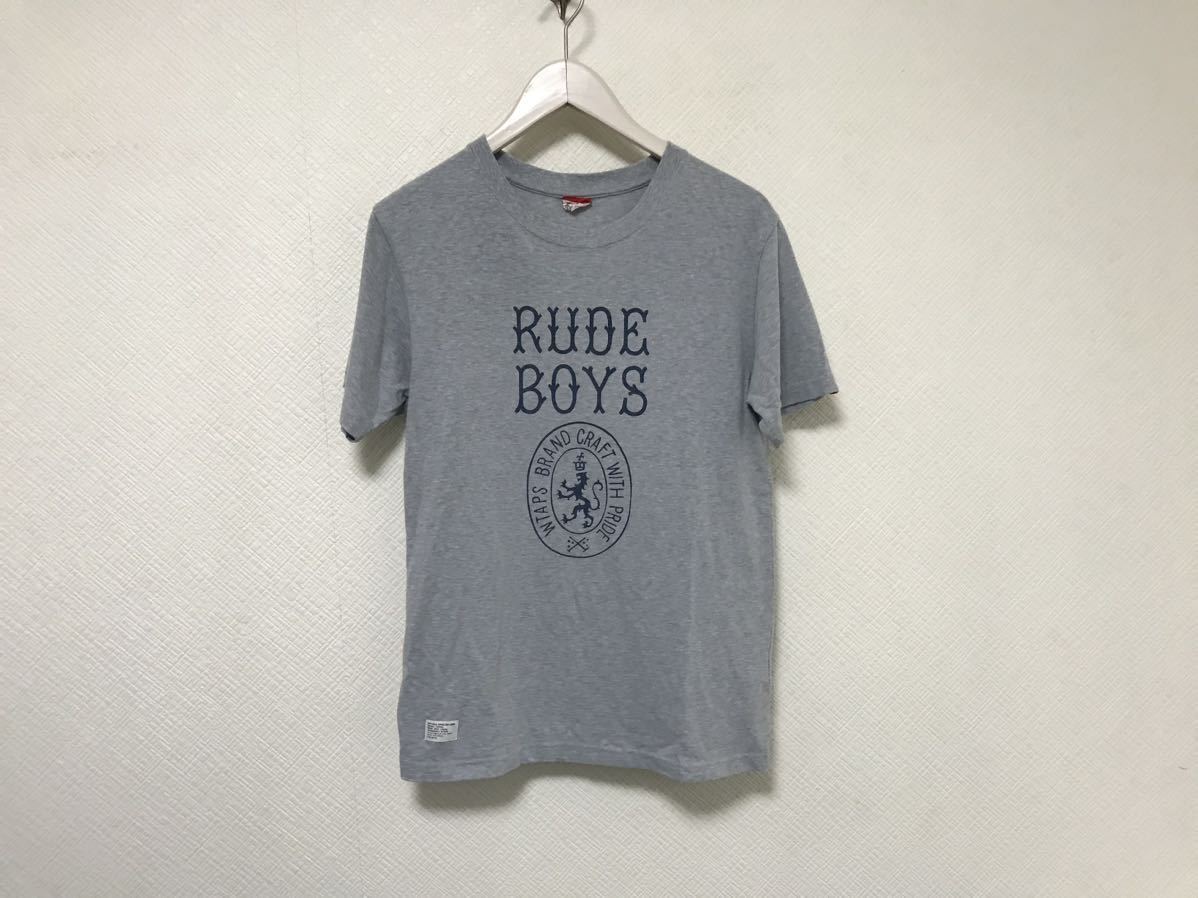 本物ダブルタップスWTAPSコットンプリント半袖Tシャツメンズアメカジサーフミリタリーワークビジネスグリーングレー緑Sストリート日本製拍卖