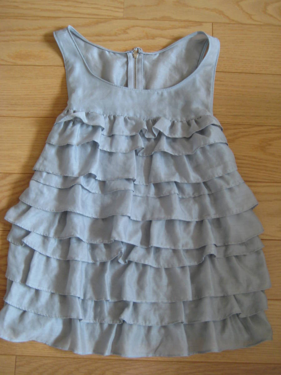 美品 ジルスチュアート JILLSTUART フリル トップス ブルー 日本製拍卖