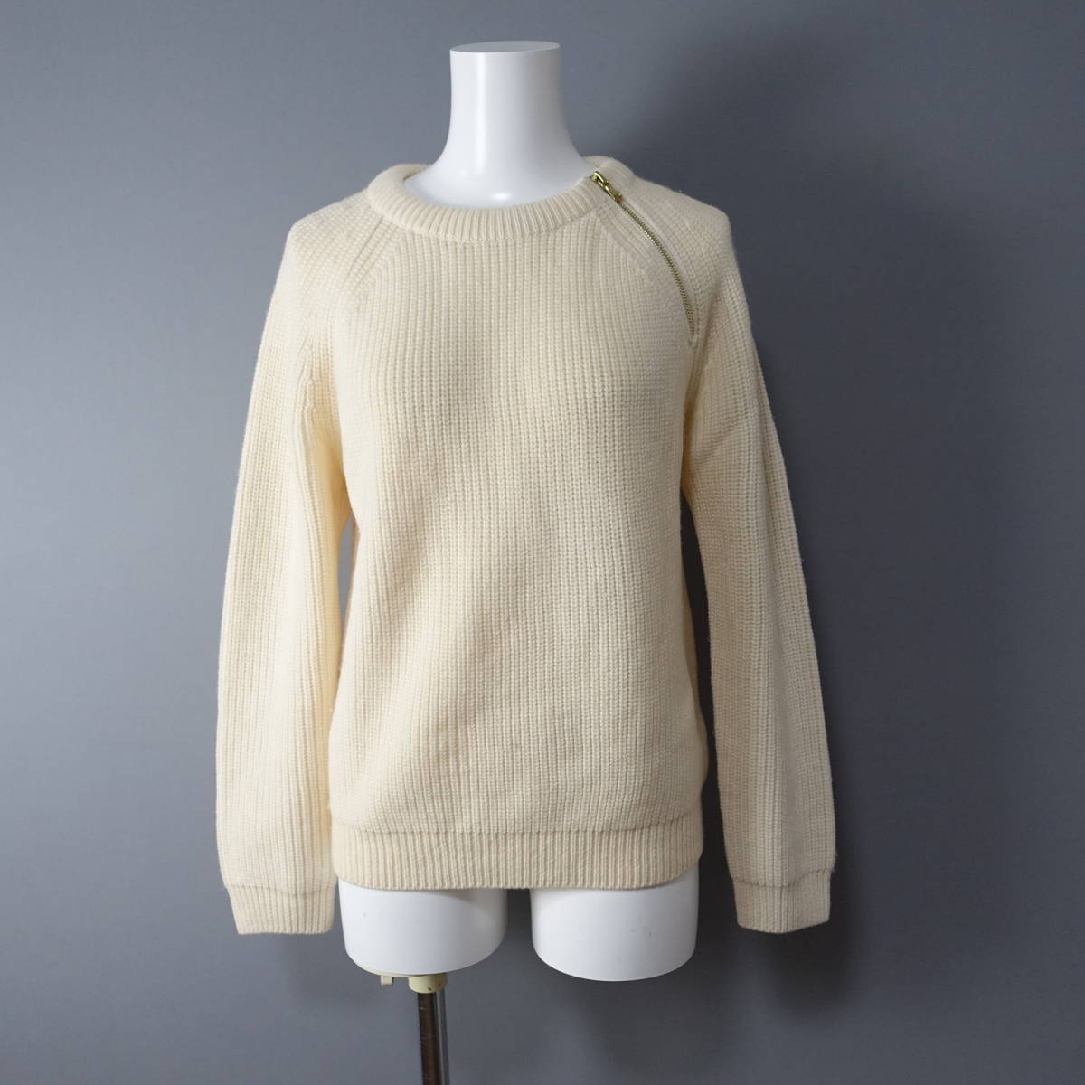 MACPHEE/マカフィー /S/ウール100%セーター/オフホワイト/白/レディース/ニット/TOMORROW LAND/トゥモローランド拍卖