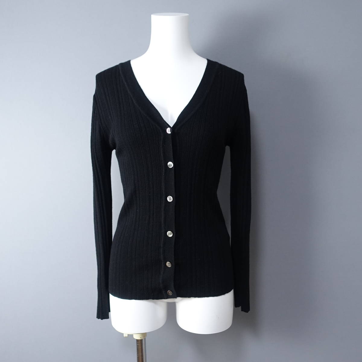 MACPHEE/マカフィー /S/ウール100%カーディガン/ブラック/黒/レディース/TOMORROW LAND/トゥモローランド拍卖